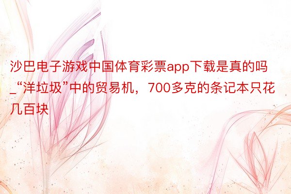 沙巴电子游戏中国体育彩票app下载是真的吗_“洋垃圾”中的贸易机，700多克的条记本只花几百块